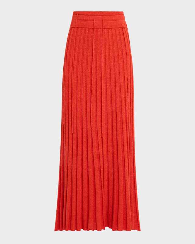 Triple-Waistband Straccio Knit Maxi Skirt